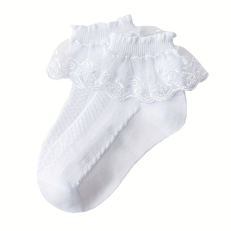 4 Pairs Girls Lace Ruffle Princess Sweet Dance Socks