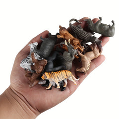 24pcs Animal PVC Figurines Set Jungle Safari Playset Tiger Lion Elephant Giraffe