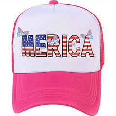 Hip Hop Butterfly Trucker Hat American Flag Pattern Baseball Cap Casual Dad Hat