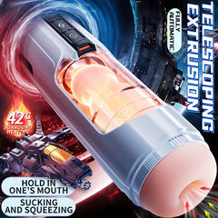 Telescopic Masturbation Cup for Men, Warming Adult Male Masturbator Sex Toy
