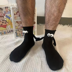 Funny Cotton Mid Calf Socks With Magnetic 3D Hand Dolls
