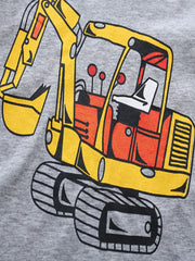 Cartoon Excavator Pajamas Long Sleeved Suit Home Clothes