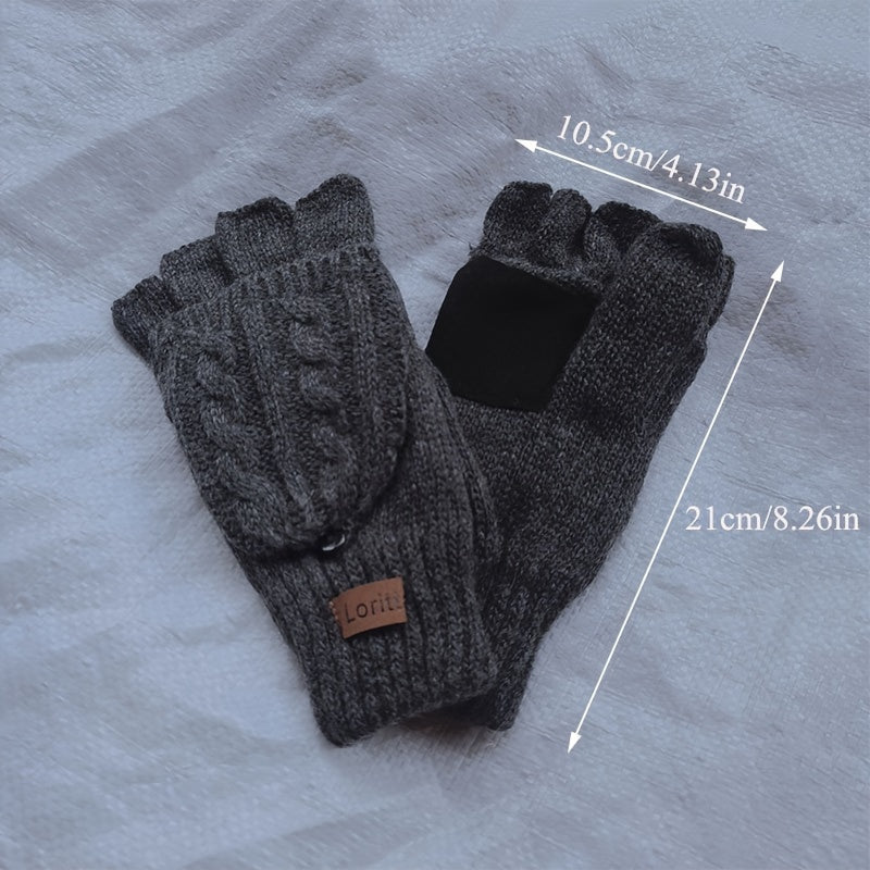 Winter Half-finger Wool Gloves for Riding Cold Weather