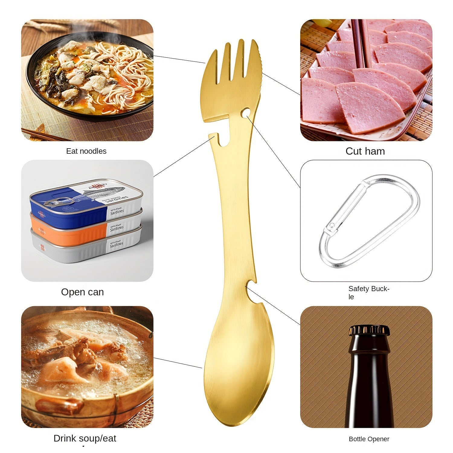 2pcs Stainless Steel Fork Spoon Bottle Opener Can Opener