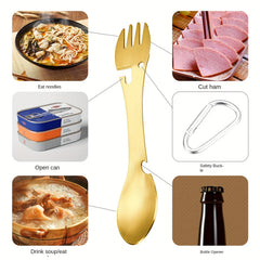 2pcs Stainless Steel Fork Spoon Bottle Opener Can Opener