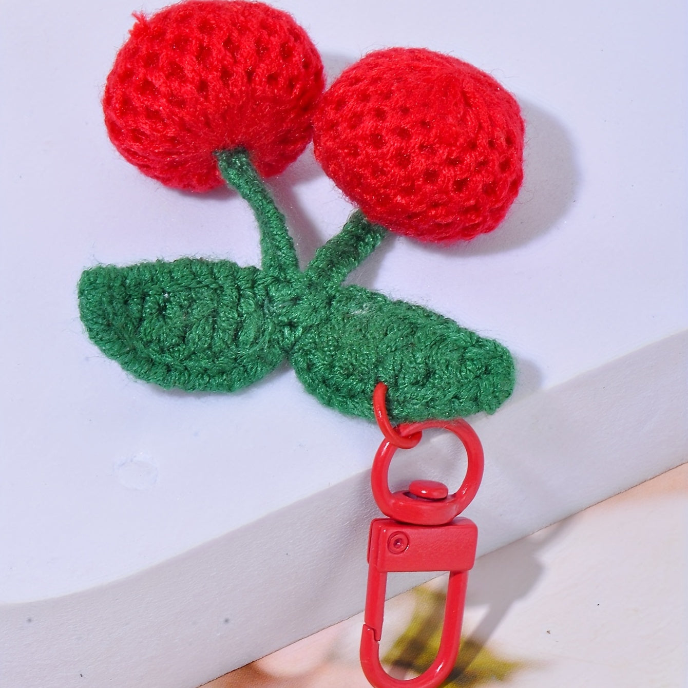 Wool Hand Hook Needle Cherry Ball Bag Keychain Pendant