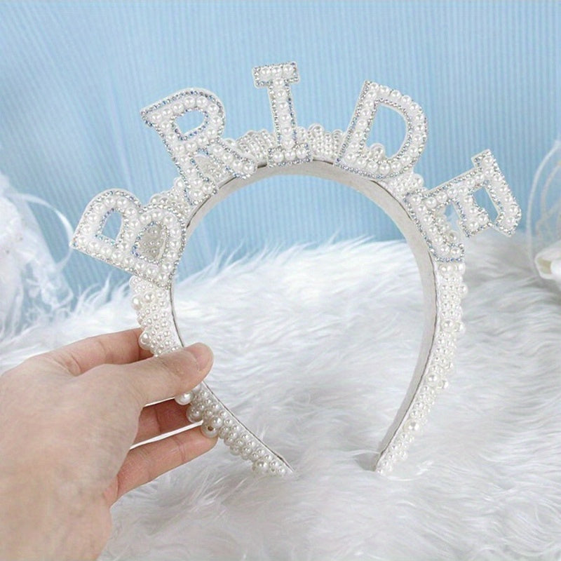 2pcs Bridal Headband Crown Wedding Shower Decor Bachelorette Party Supplies