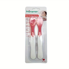 2pcs Baby Temperature Sensing Spoon Silicone Spoon Children's Food Supplement