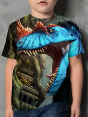 3D Dinosaur Print Kids T shirt Casual Short Sleeve Top Boy's Clothes