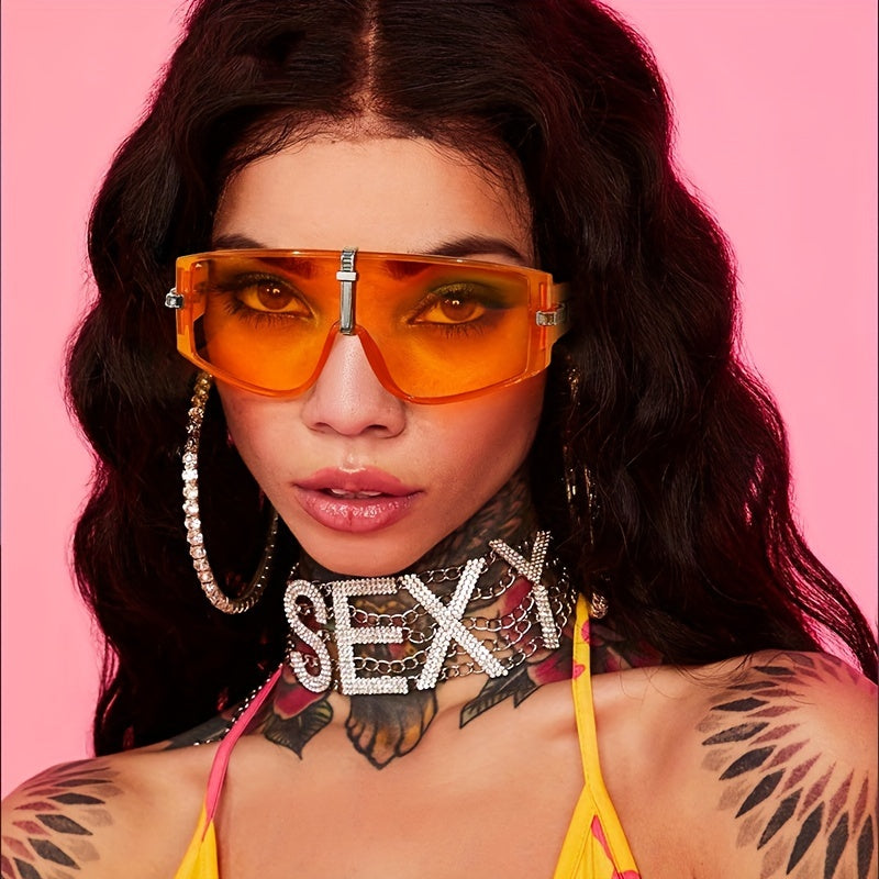 Large Frame Shield Sunglasses - Y2K Punk Style Eyewear