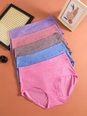 5 Pack Plus Size Panties Set Women's Solid Butt Lifting Briefs 5pcs