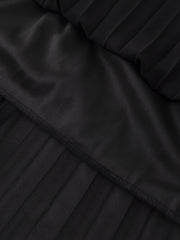 Pleated Maxi Skirt High Waist Casual Solid Color