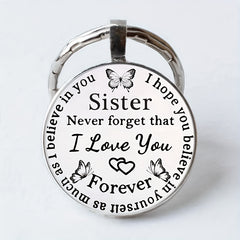 Vintage Sister Never Forget I Love You Keychain From Brother