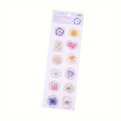 1pc Pack Stickers Dried Flowers Plant Book Series Decoration