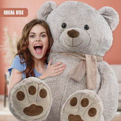 Giant Teddy Bear with Scarf Huge Soft Plush Toy Big Cuddly Teddy
