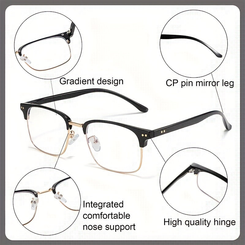 Men's Anti Light Business Glasses with Case