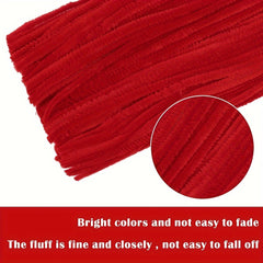 300pcs Red Chenille Rod Tube Cleaner Set for DIY Craft Art Decoration