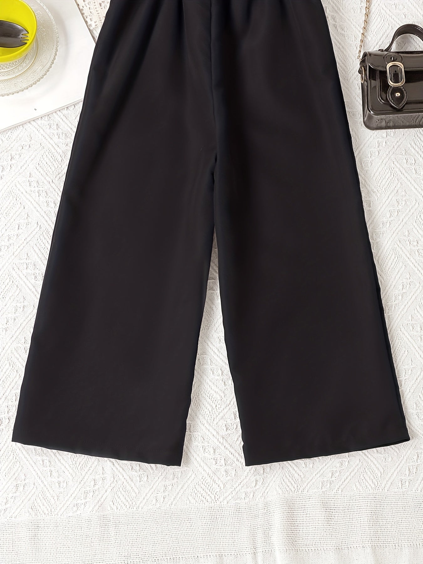 Girls Colorblock Bow Front Ruffle Trim Jumpsuit Romper