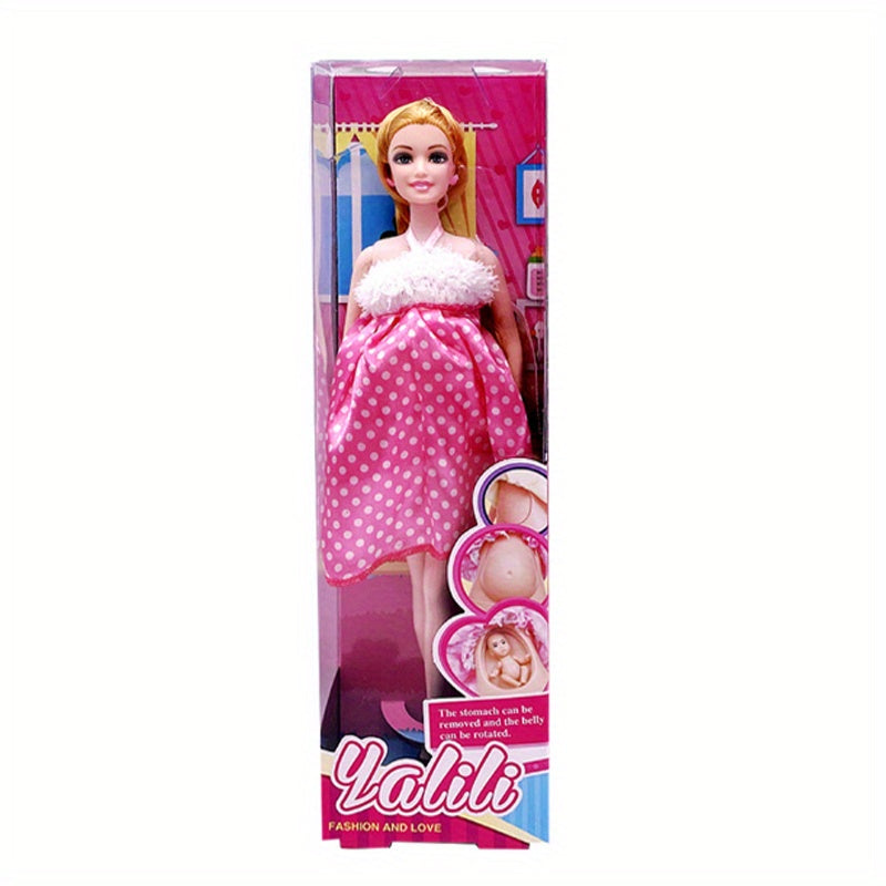 5 Inch Pregnant Doll Giving Birth to Baby Jointed Princess Early Education Toy