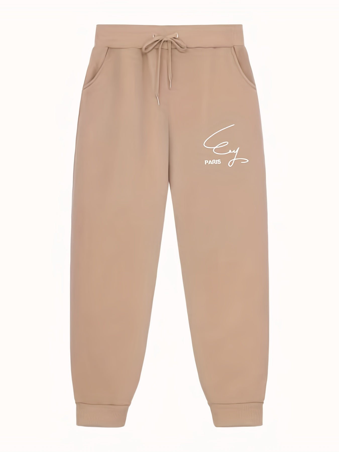 Letter Print Joggers With Pockets Men's Drawstring Pants