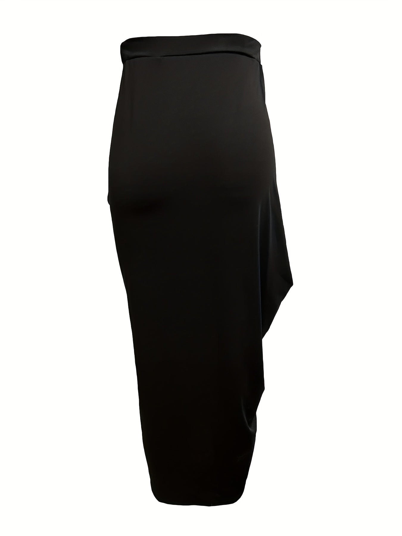 Ruched Split Skirt Vacation Asymmetric High Waist Skirt