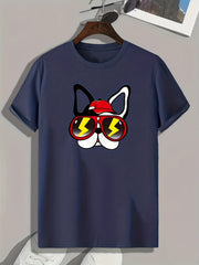 Dog Pattern Print Men's Comfy Sports T shirt Graphic Tee