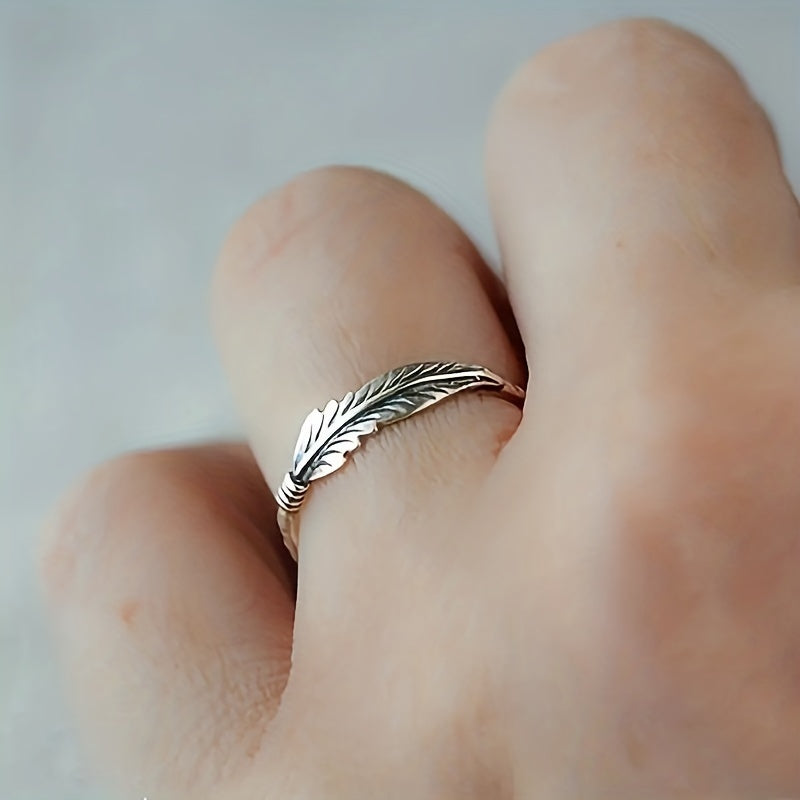 Vintage Feather Ring for Men and Women