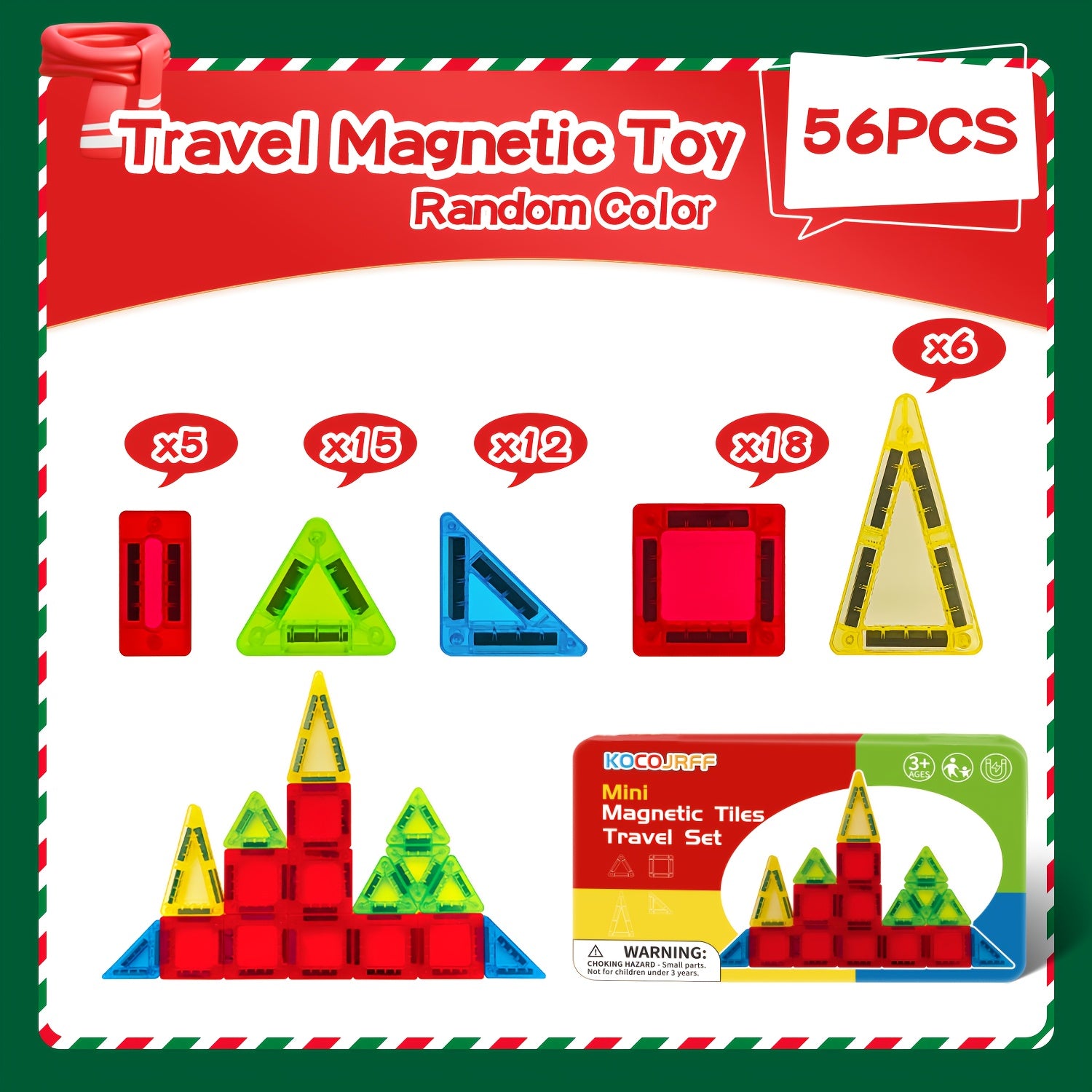Mini Magnetic Building Blocks Set Portable Tin Box Creative Toy for Kids 3+