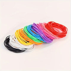 25 Pcs Elastic Bands Silicone Thin Bracelets Round Ring Accessories