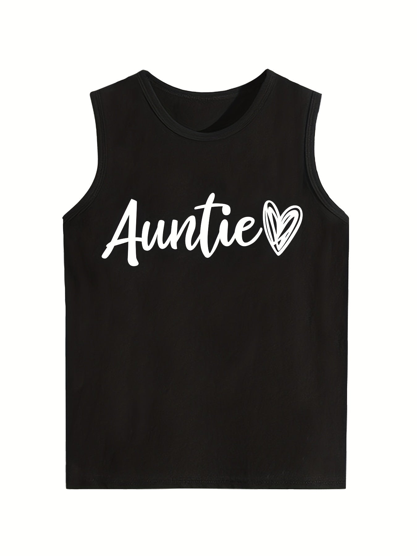 Boy's Auntie Print Sleeveless Shirt Casual Cotton Tank Top