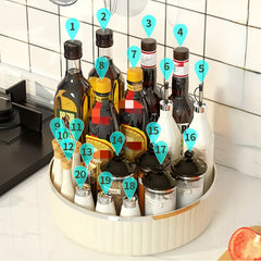 Rotating Kitchen Storage Tray for Tableware and Seasoning Bottles