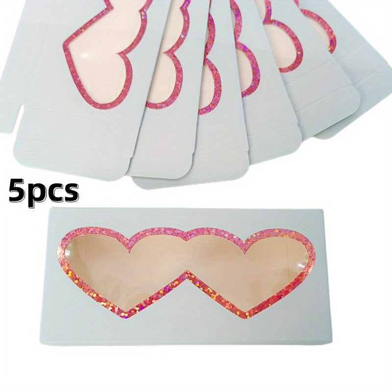 5pcs 3D Heart Mink Eyelashes False Eyelashes with Box