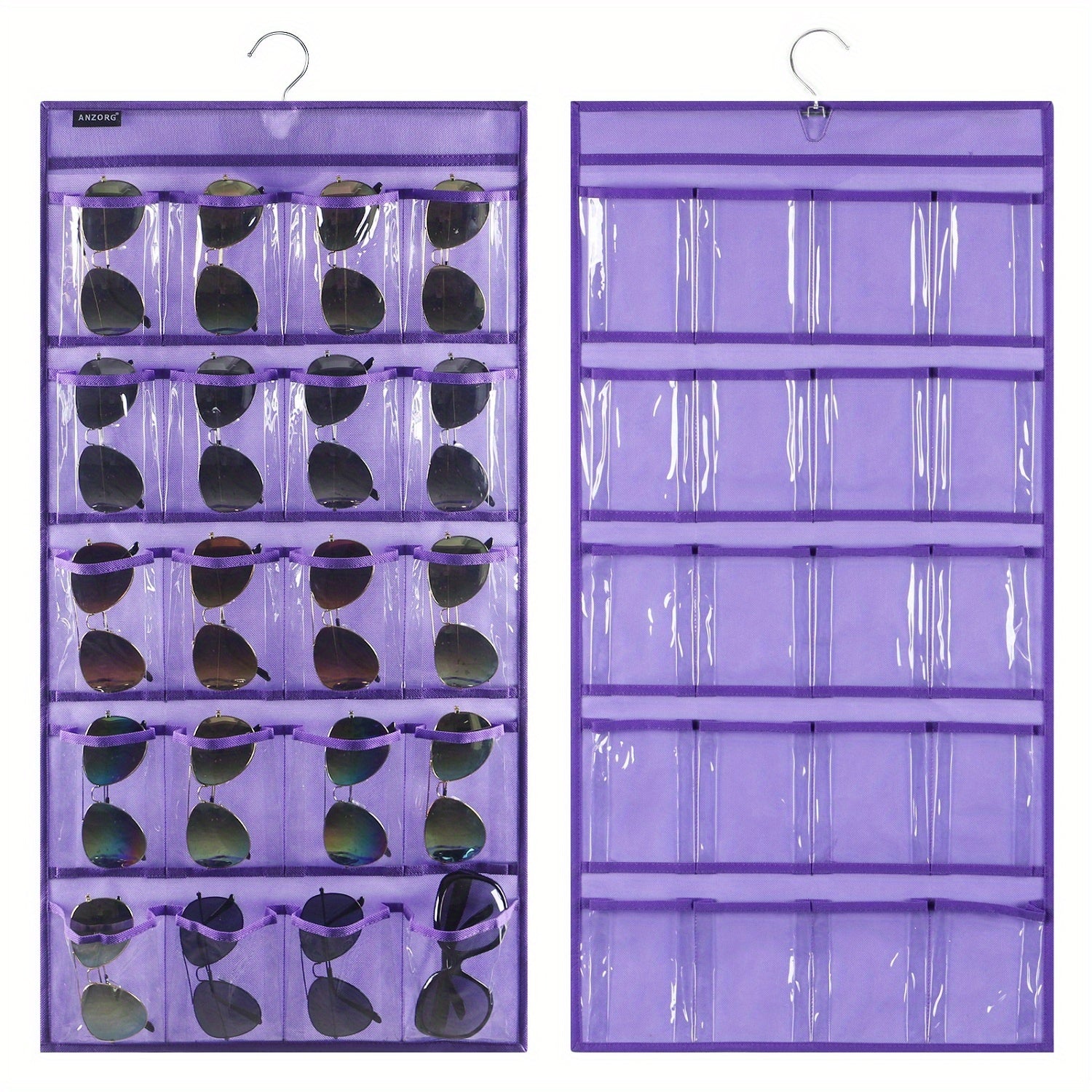 Dual Sided Hanging Sunglasses Organizer Storage Wall Mounted Eyeglasses Holder