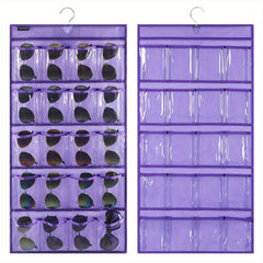 Dual Sided Hanging Sunglasses Organizer Storage Wall Mounted Eyeglasses Holder