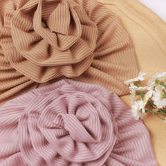 Thread Roll Flower Baby Hat For All Seasons