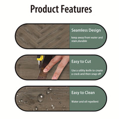 Wood Grain Waterproof Floor Stickers Self adhesive