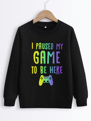 Boys Casual Sweatshirt Long Sleeve Crew Neck Tops