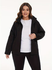 Women's Zip Up Hooded Jacket for Spring & Fall