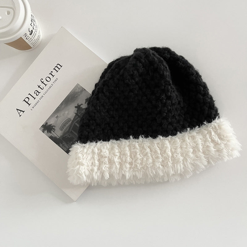 Vintage Plush Knitted Hat Men's Cold Proof Warm Hat