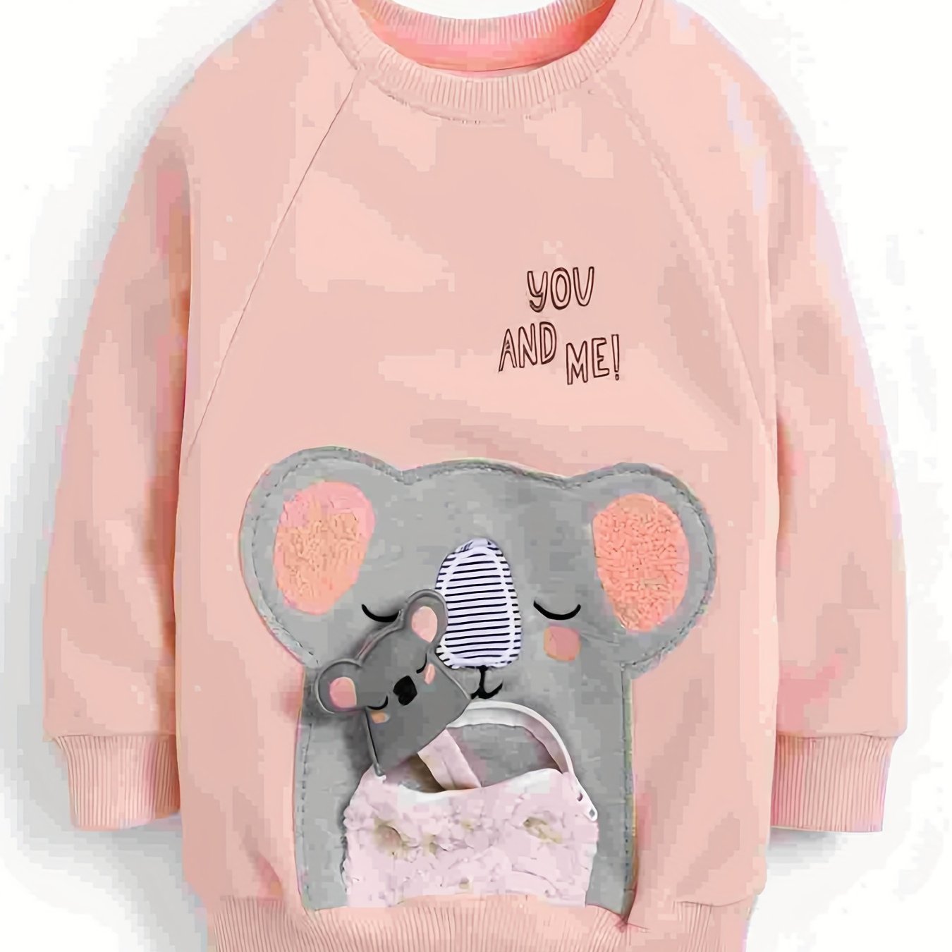 Animal Embroidered Zip Pocket Toddler Girls Sweatshirt