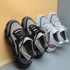 Women's Mesh Sneakers Lace Up Low Round Toe Non Slip Shoes