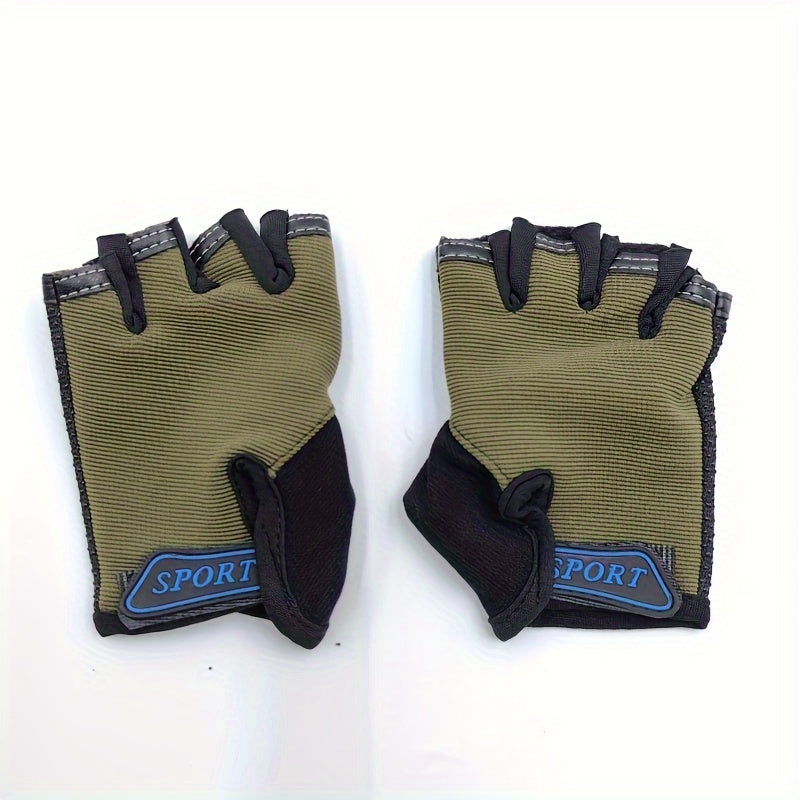 Kids' Half Finger Sports Gloves for Ages 5-12