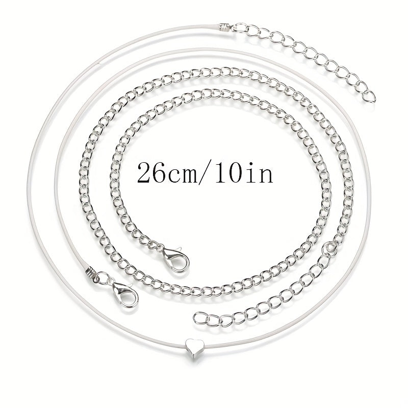 Boho Layered Love Heart Shape Beads Anklet Bracelet