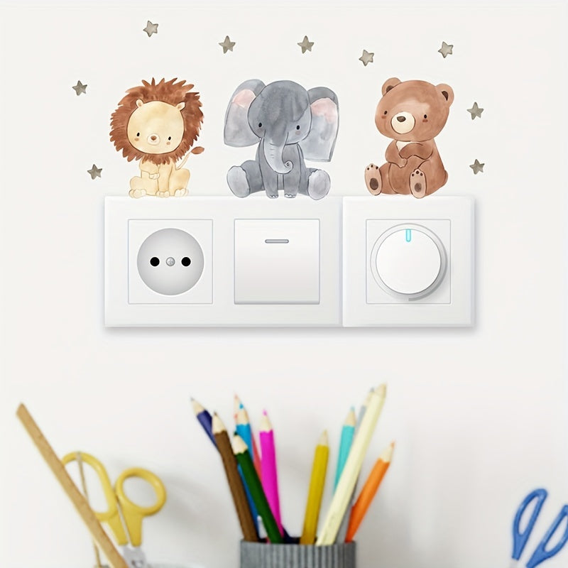 6pcs Animal Switch Stickers Kids Room Decoration