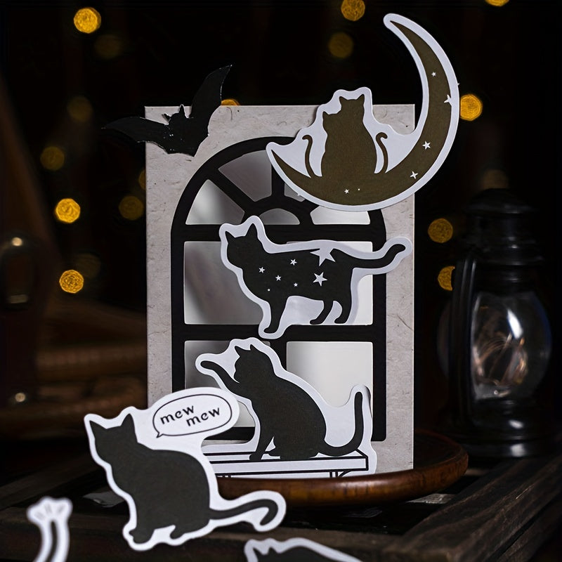 20 Sheets Cat Mixed Hollow Stickers for DIY Craft Journal