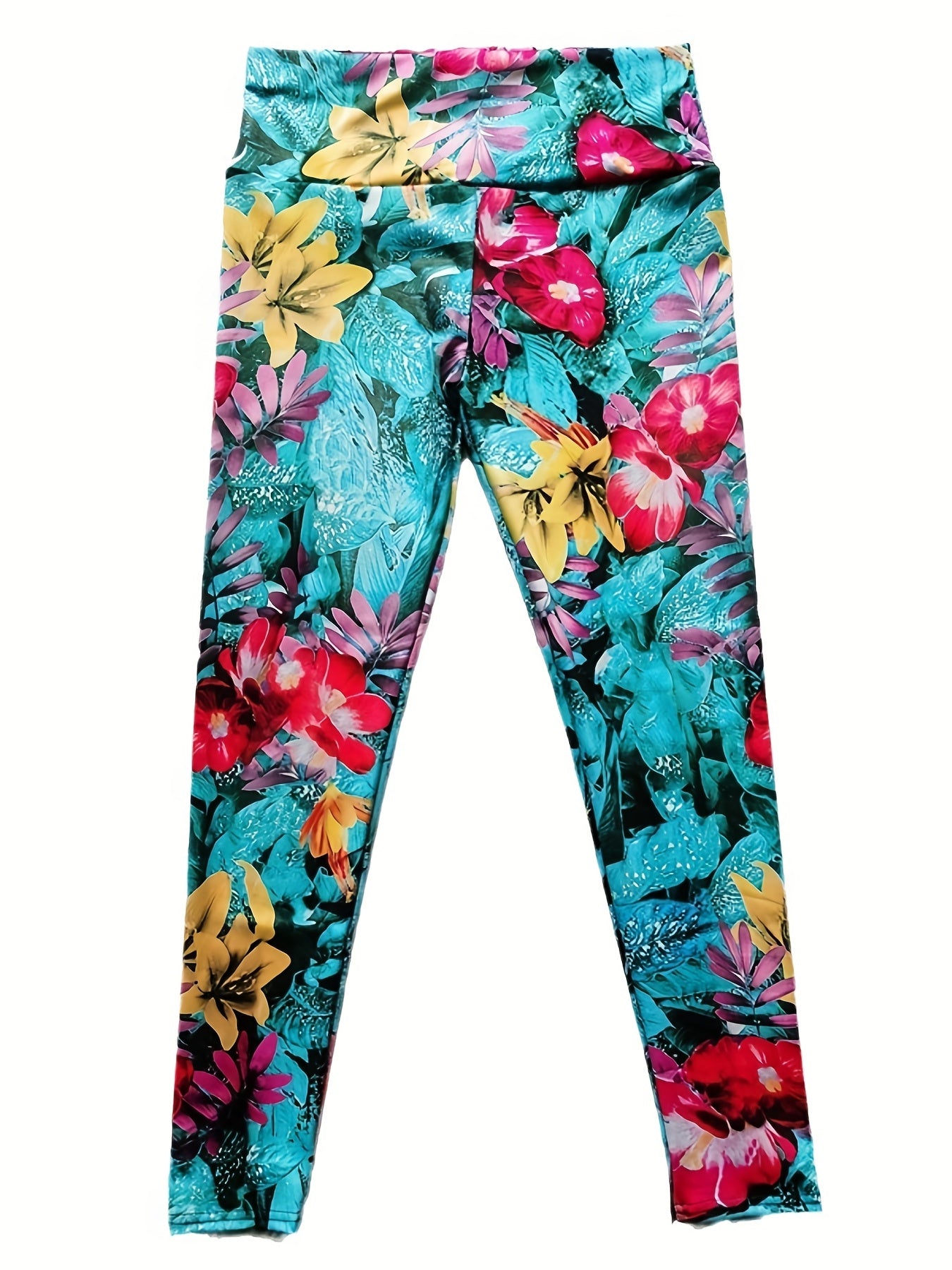 Flower Printed High Waist Yoga Leggings for Women