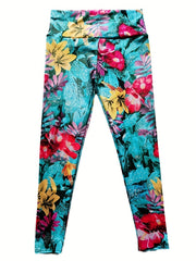 Flower Printed High Waist Yoga Leggings for Women