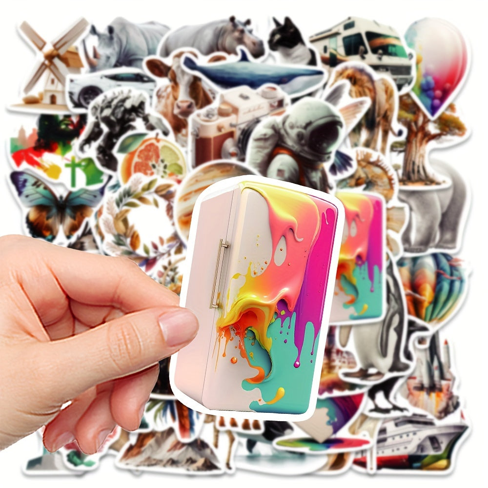 50pcs Animal Series Stickers for Laptop Waterproof DIY Water Cup Desktop