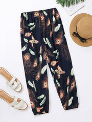 Kids Floral Print Casual Leg Pants