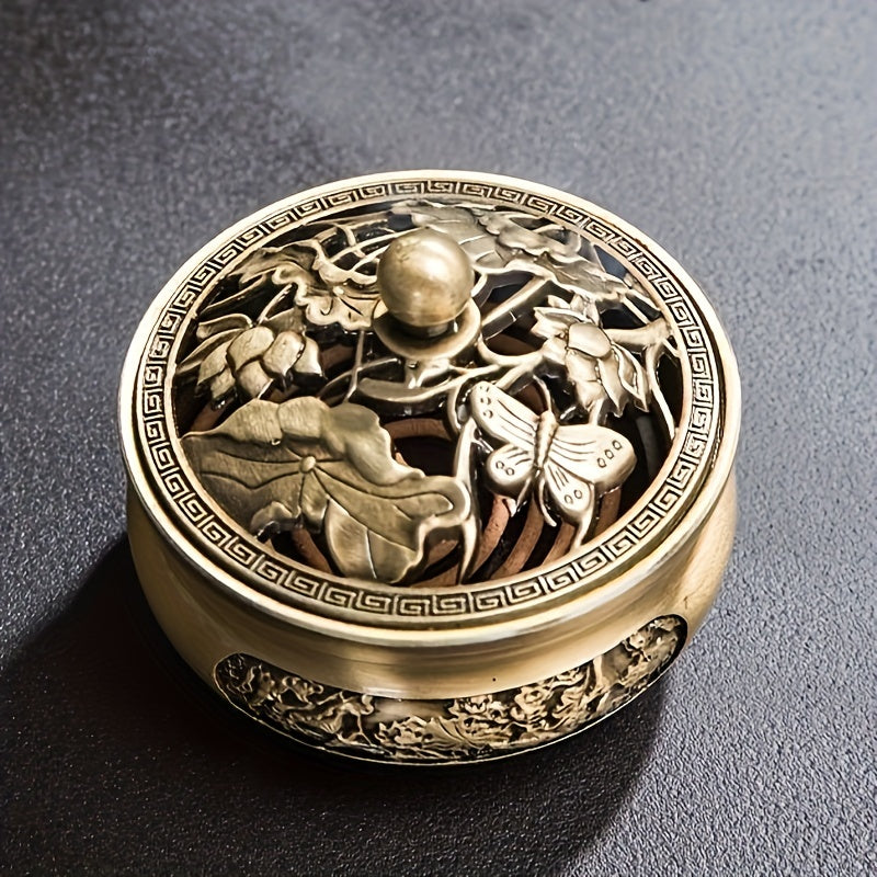 1pc Copper Alloy Lotus Plate Incense Burner